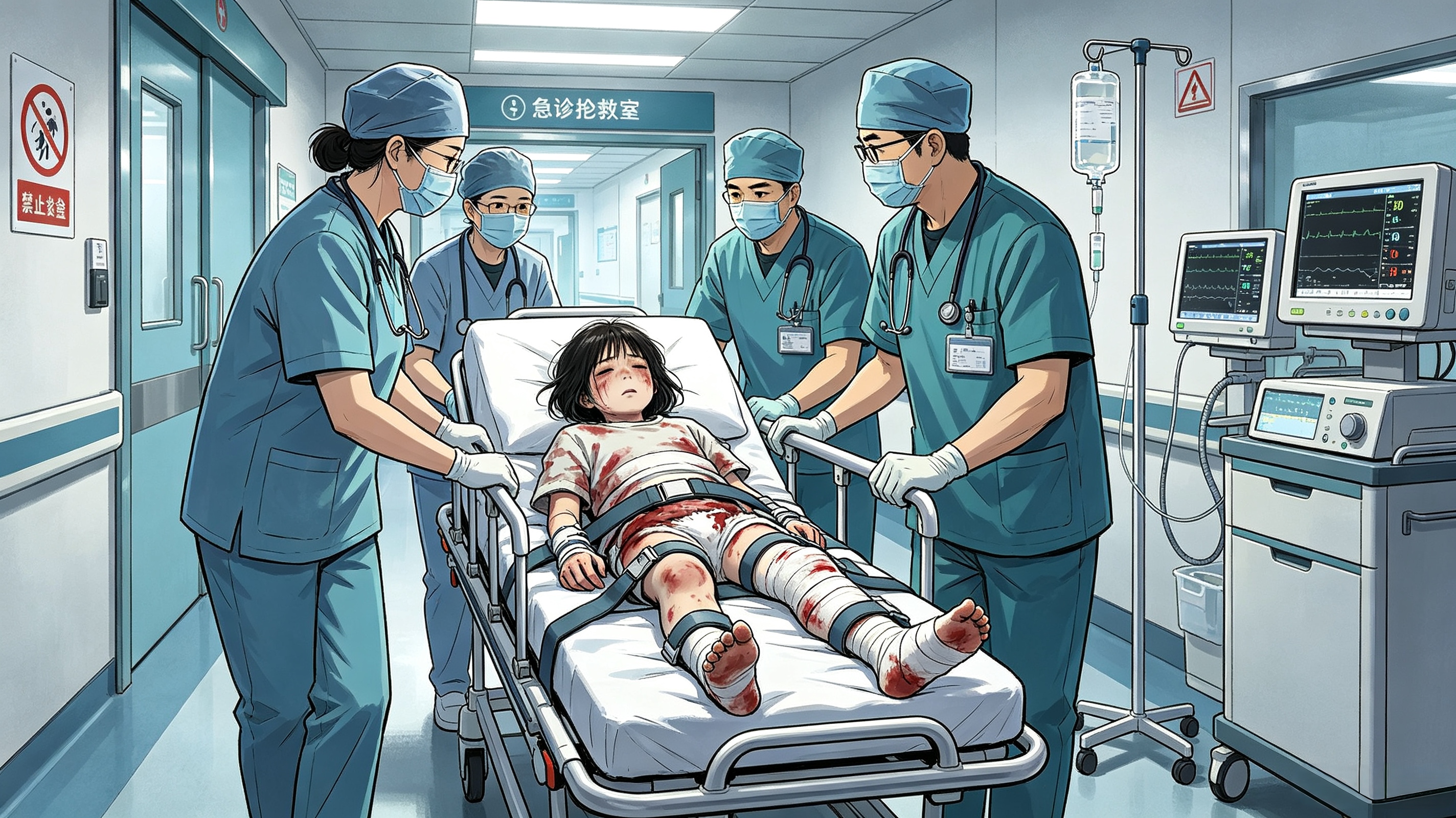 危!9岁女童遭遇车祸,全身多处严重骨折…… 危!9岁女童遭遇车祸,全身多处严重骨折……